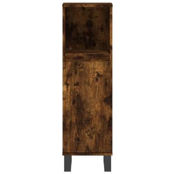 3 Piece Bathroom Cabinet Set in Smoked Oak - Stylish Storage