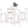 5 Piece White Solid Pine Bar Set - Stylish & Sturdy Furniture