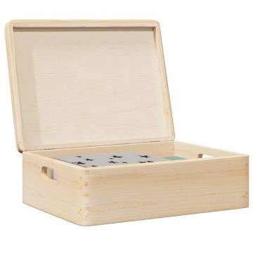 Wooden Box with Lid & Handles - Solid Pine 40x30x13 cm