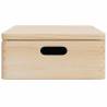 Wooden Box with Lid & Handles - Solid Pine 40x30x13 cm