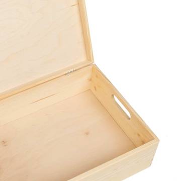 Wooden Box with Lid & Handles - Solid Pine 40x30x13 cm