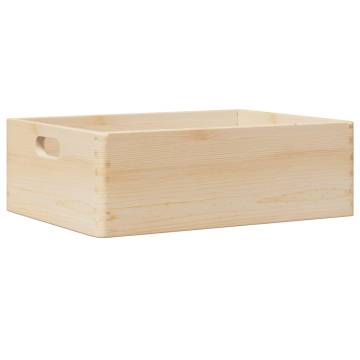 Wooden Box with Handles - Solid Pine Storage 40x30x13 cm