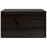 Wooden Box with Lid & Handles - Solid Pine Black 40x30x23cm