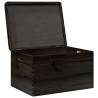 Wooden Box with Lid & Handles - Solid Pine Black 40x30x23cm