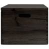 Wooden Box with Lid & Handles - Solid Pine Black 40x30x23cm