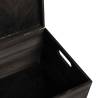 Wooden Box with Lid & Handles - Solid Pine Black 40x30x23cm