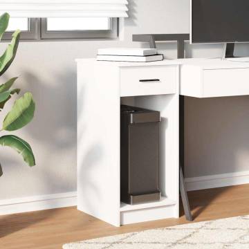 Computer Tower Stand with Drawer - White | HipoMarket UK