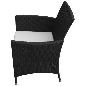 Garden Chairs 2 pcs Poly Rattan Black - Stylish & Durable