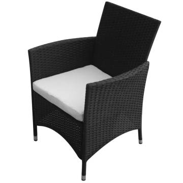 Garden Chairs 2 pcs Poly Rattan Black - Stylish & Durable