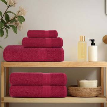 8 Piece Bordeaux Towel Set - 100% Cotton, 360 gsm