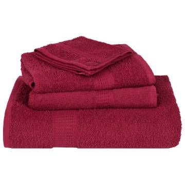 8 Piece Bordeaux Towel Set - 100% Cotton, 360 gsm