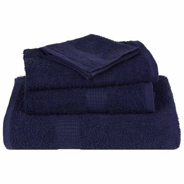 8 Piece Navy Blue Cotton Towel Set - Soft & Absorbent