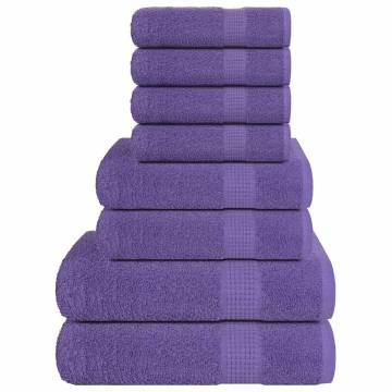 8 Piece Purple Cotton Towel Set - Soft & Absorbent | HipoMarket