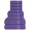  8 Piece Towel Set Purple 360 gsm 100% Cotton Colour purple Quantity in Package 1 