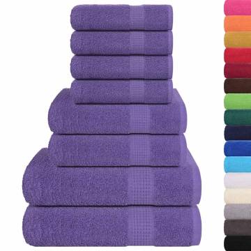 8 Piece Purple Cotton Towel Set - Soft & Absorbent | HipoMarket