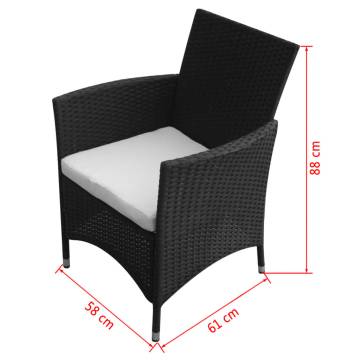 Garden Chairs 2 pcs Poly Rattan Black - Stylish & Durable