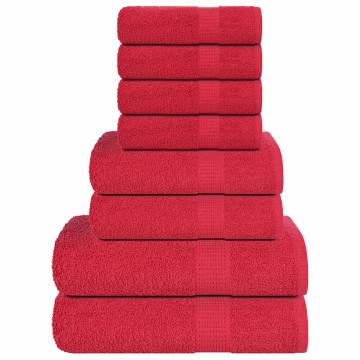 8 Piece Red Towel Set | 100% Cotton & Soft | HipoMarket