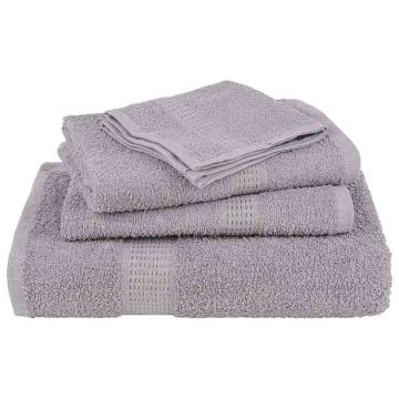 6 Piece Grey Cotton Towel Set | 100% Soft & Absorbent