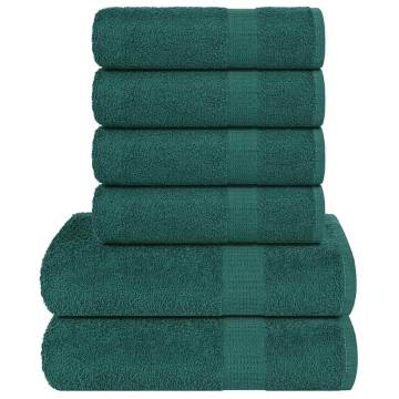 6 Piece Towel Set - Apple Green 100% Cotton | HipoMarket UK