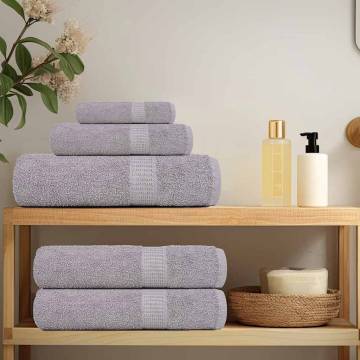 12 Piece Grey Cotton Towel Set - Soft & Absorbent