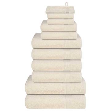 12 Piece Cream Towel Set - 100% Cotton, 360 GSM | Hipomarket