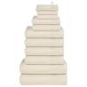  12 Piece Towel Set Cream 360 gsm 100% Cotton Colour cream Quantity in Package 1 