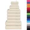 12 Piece Cream Towel Set - 100% Cotton, 360 GSM | Hipomarket