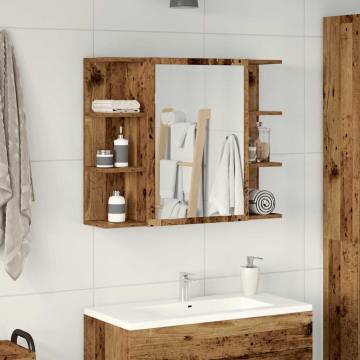 Old Wood Bathroom Mirror Cabinet 80x20.5x64 cm | HipoMarket