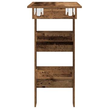 Stylish Wall Bar Table - Old Wood Finish | Hipomarket UK