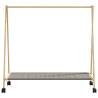 Bamboo Clothes Rack with Shelves & Wheels - 106x34x106.5 cm