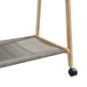 Bamboo Clothes Rack with Shelves & Wheels - 106x34x106.5 cm