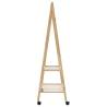 Bamboo Clothes Rack with Shelves & Wheels - Space Saver