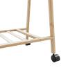 Bamboo Clothes Rack with Shelves & Wheels - Space Saver