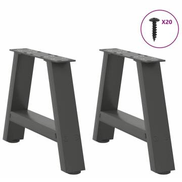 A-Shaped Coffee Table Legs - Anthracite Steel - 2 pcs