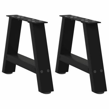 A-Shaped Coffee Table Legs - 2 pcs Black Steel | Hipomarket