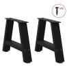 A-Shaped Coffee Table Legs - 2 pcs Black Steel | Hipomarket