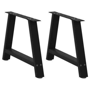 A-Shaped Coffee Table Legs - 2 pcs Black Steel | Hipomarket