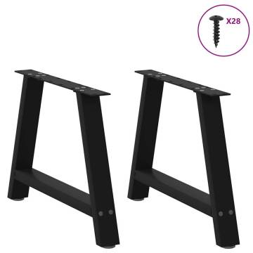 A-Shaped Coffee Table Legs - 2 pcs Black Steel | Hipomarket