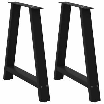 A-Shaped Coffee Table Legs, Black Steel | Hipomarket UK