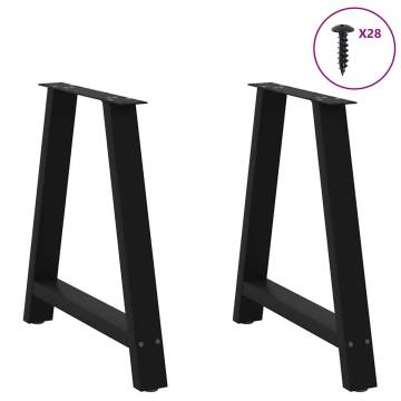 A-Shaped Coffee Table Legs, Black Steel | Hipomarket UK