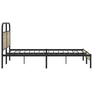 Elegant Smoked Oak Bed Frame 150x200 cm - Hipo Market