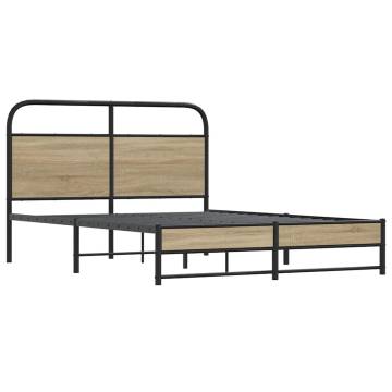 Stylish Bed Frame 120x200 cm Smoked Oak - No Mattress Included