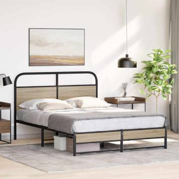 Stylish Bed Frame 120x200 cm Smoked Oak - No Mattress Included