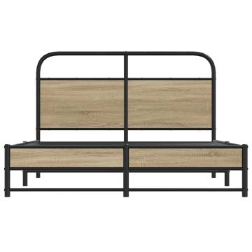 Stylish Bed Frame 120x200 cm Smoked Oak - No Mattress Included