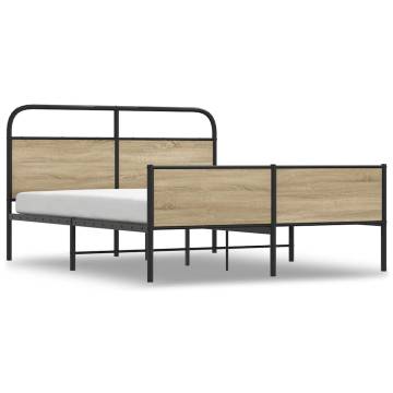 Metal Bed Frame without Mattress - Smoked Oak Super King 180x200