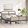 Metal Bed Frame without Mattress - Smoked Oak Super King 180x200