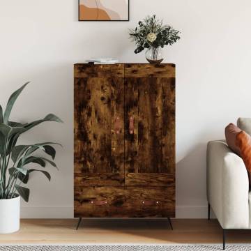 Elegant Highboard in Smoked Oak - 69.5x31x115 cm | Hipo Market