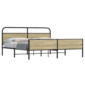 Sonoma Oak Metal Bed Frame 180x200 cm | Super King Size