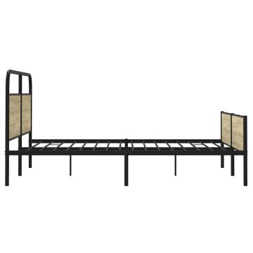 Sonoma Oak Metal Bed Frame 180x200 cm | Super King Size