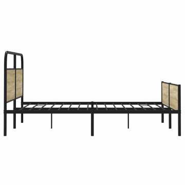 Metal Bed Frame without Mattress - Sonoma Oak 193x203 cm